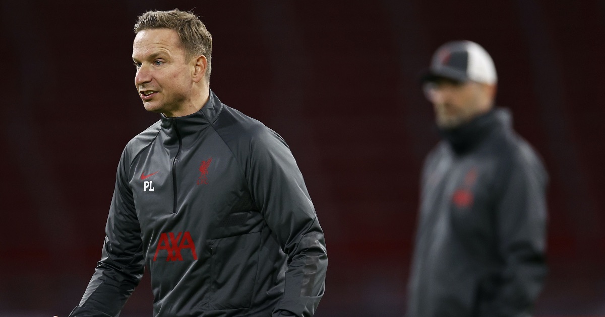 Pep Lijnders Liverpool training