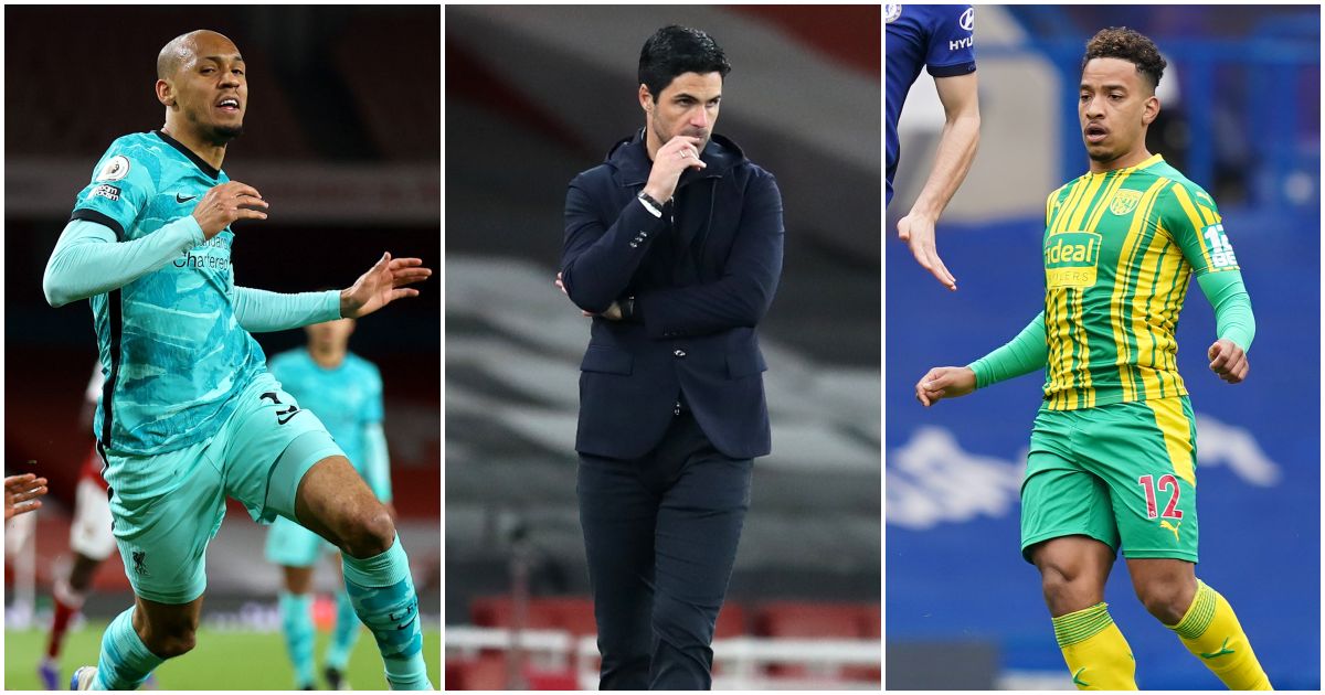 Fabinho, Mikel Arteta and Matheus Pereira