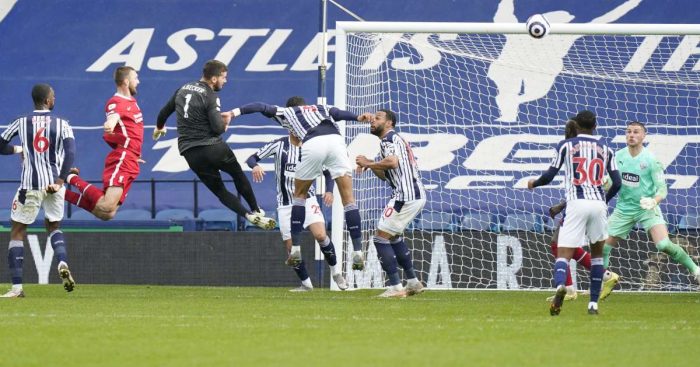 Alisson header a dizzying shot of pure undiluted Barclays - Football365