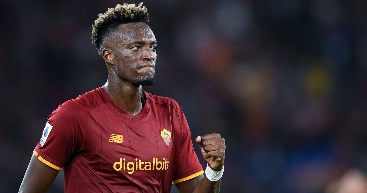 Roma striker Tammy Abraham celebrates scoring
