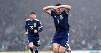 Scotland midfielder John McGinn celebrates