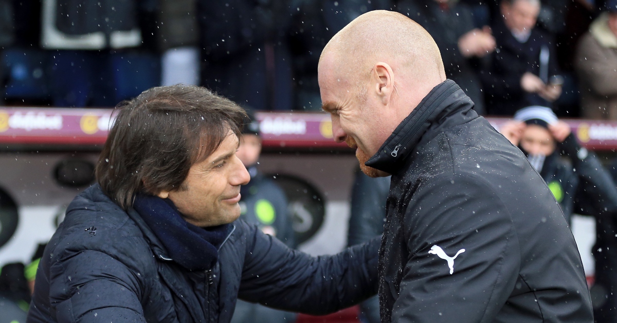 Burnley manager Sean Dyche and Tottenham boss Antonio Conte