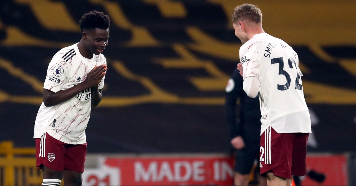 Arsenal wingers Bukayo Saka and Emile Smith Rowe