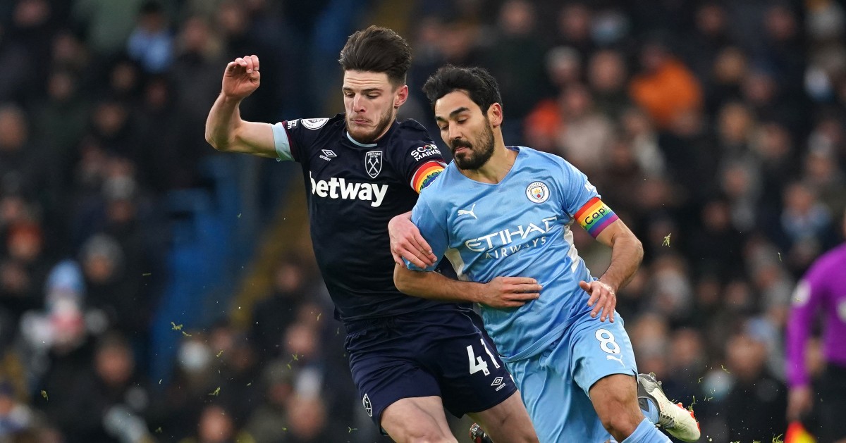 Declan Rice and Ilkay Gundogan