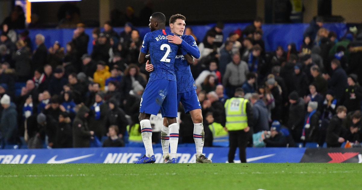 Chelsea defenders Antonio Rudiger and Andreas Christensen