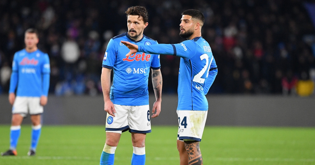 Reported Tottenham target Lorenzo Insigne before taking a free-kick
