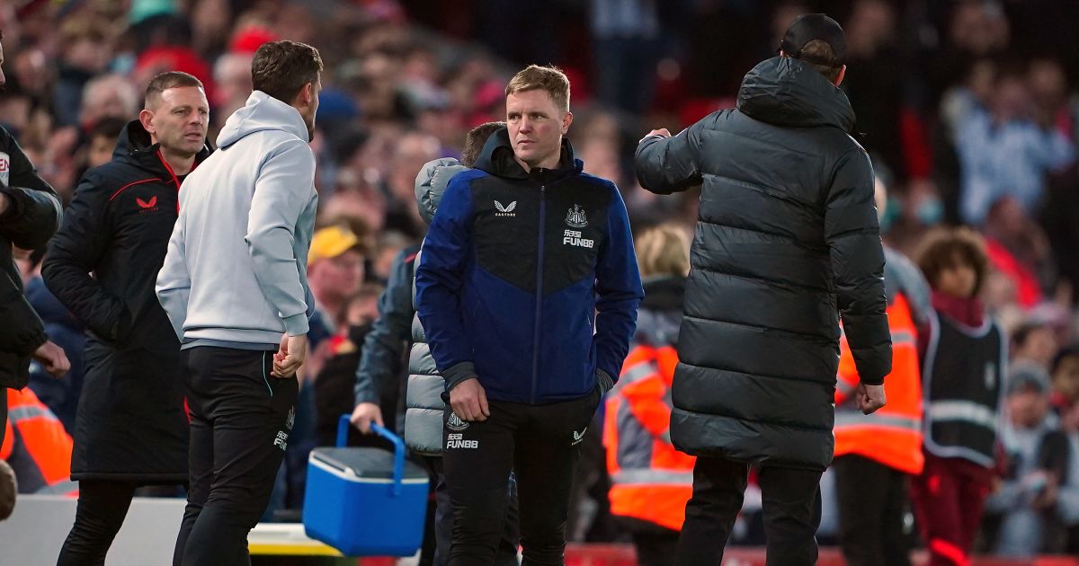 Eddie Howe and Jurgen Klopp after Liverpool beat Newcastle 3-1