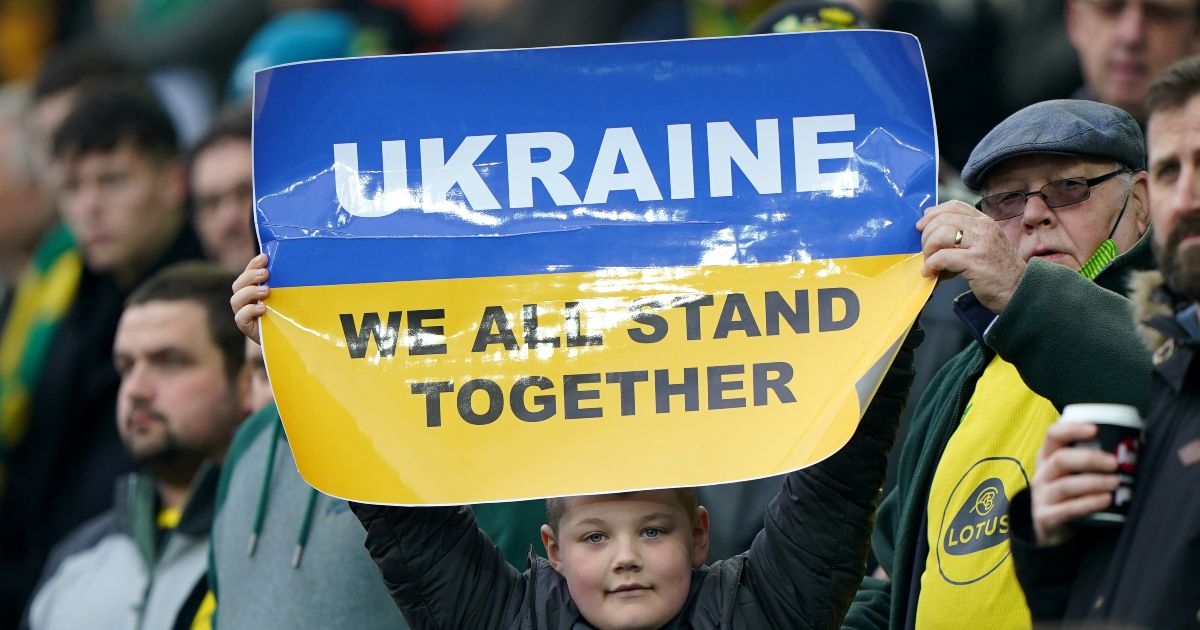 Ukraine protests at Premier League game