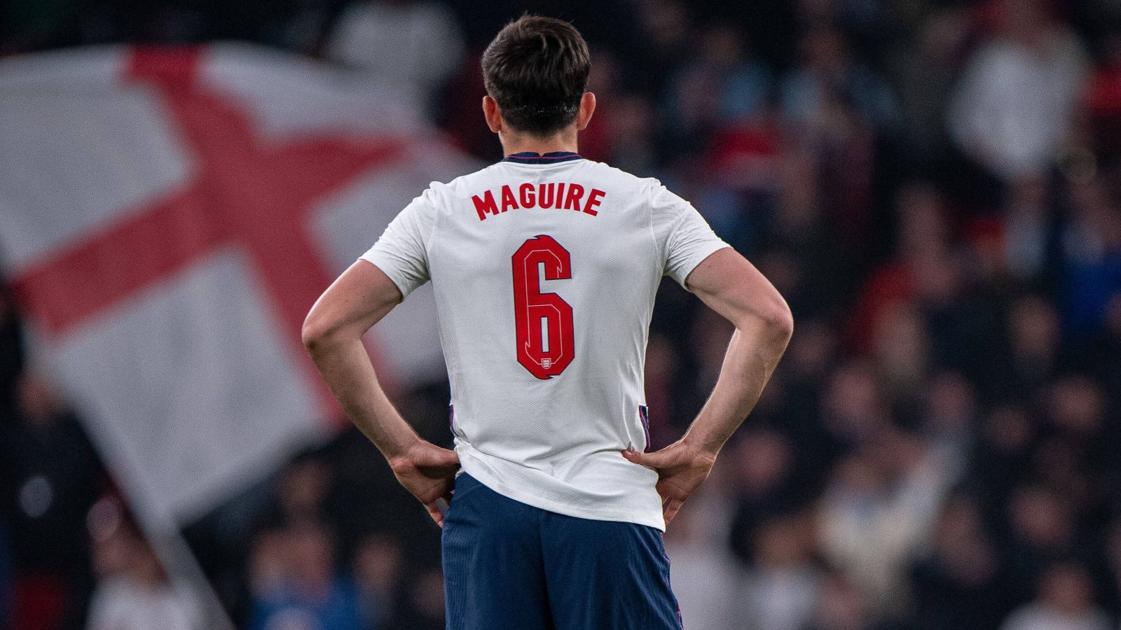 Man Utd defender Harry Maguire puts his hands on his hips