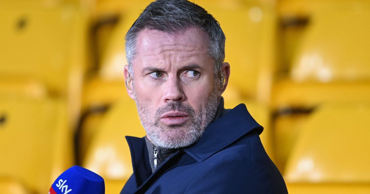 Former Liverpool defender Jamie Carragher looks confused and annoyed