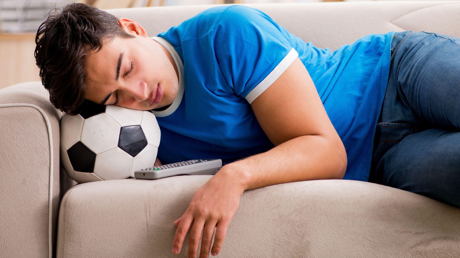 football fan sleeping