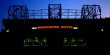 Old Trafford, home of Manchester United, at night