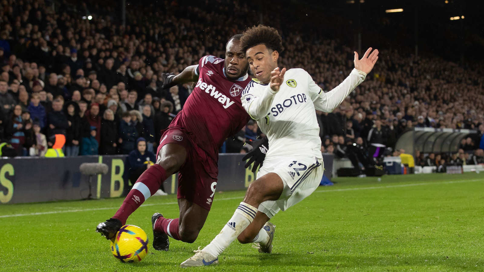 Mikhail Antonio for West Ham United against Leeds United