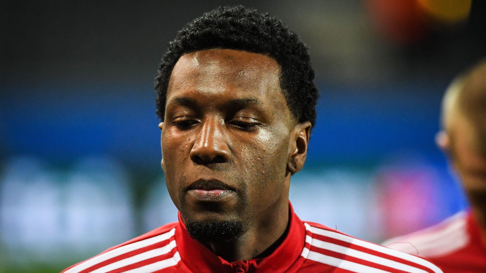Everton target Sheraldo Becker looks down at the ground
