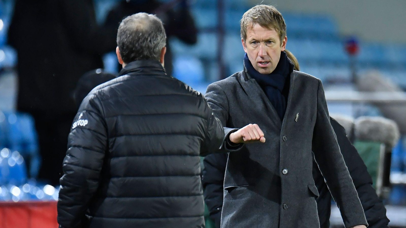 Graham Potter at Leeds with Marcelo Bielsa