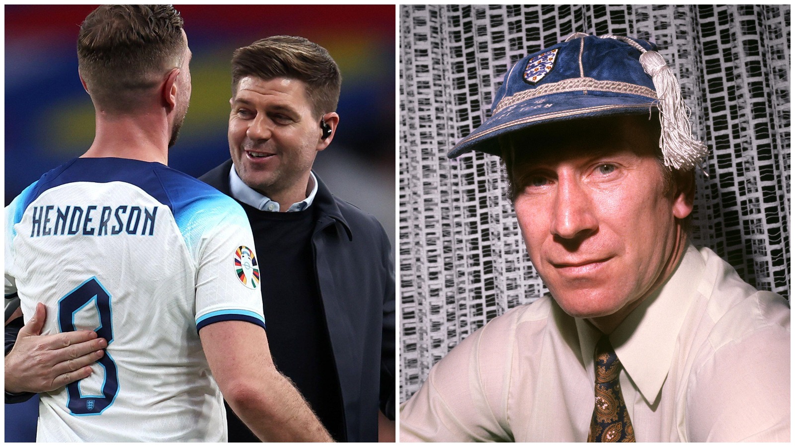 Steven Gerrard and Sir Bobby Charlton have the most England caps as Liverpool and Man Utd players.