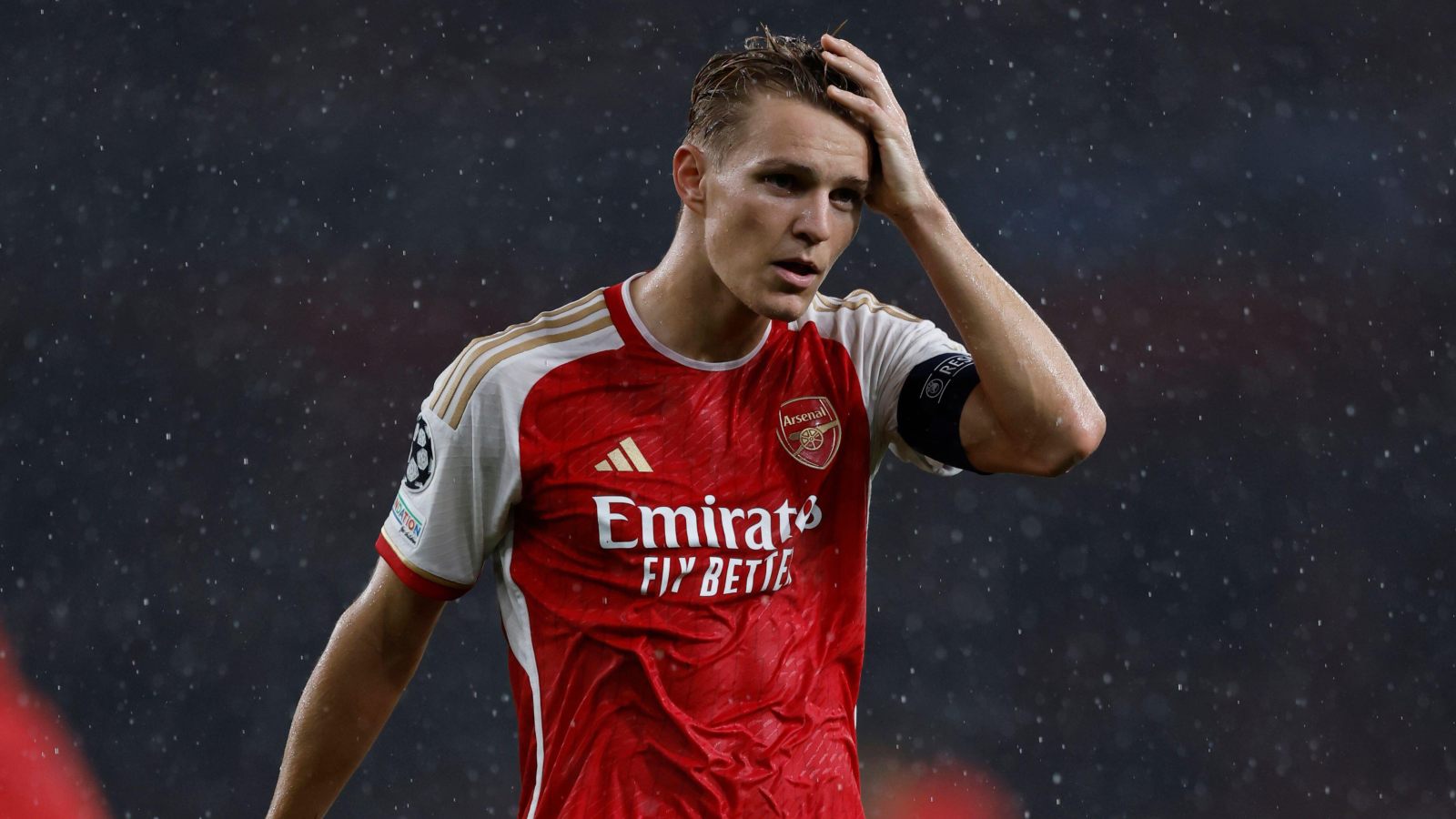 Arsenal captain Martin Odegaard after a match in the Champions League.