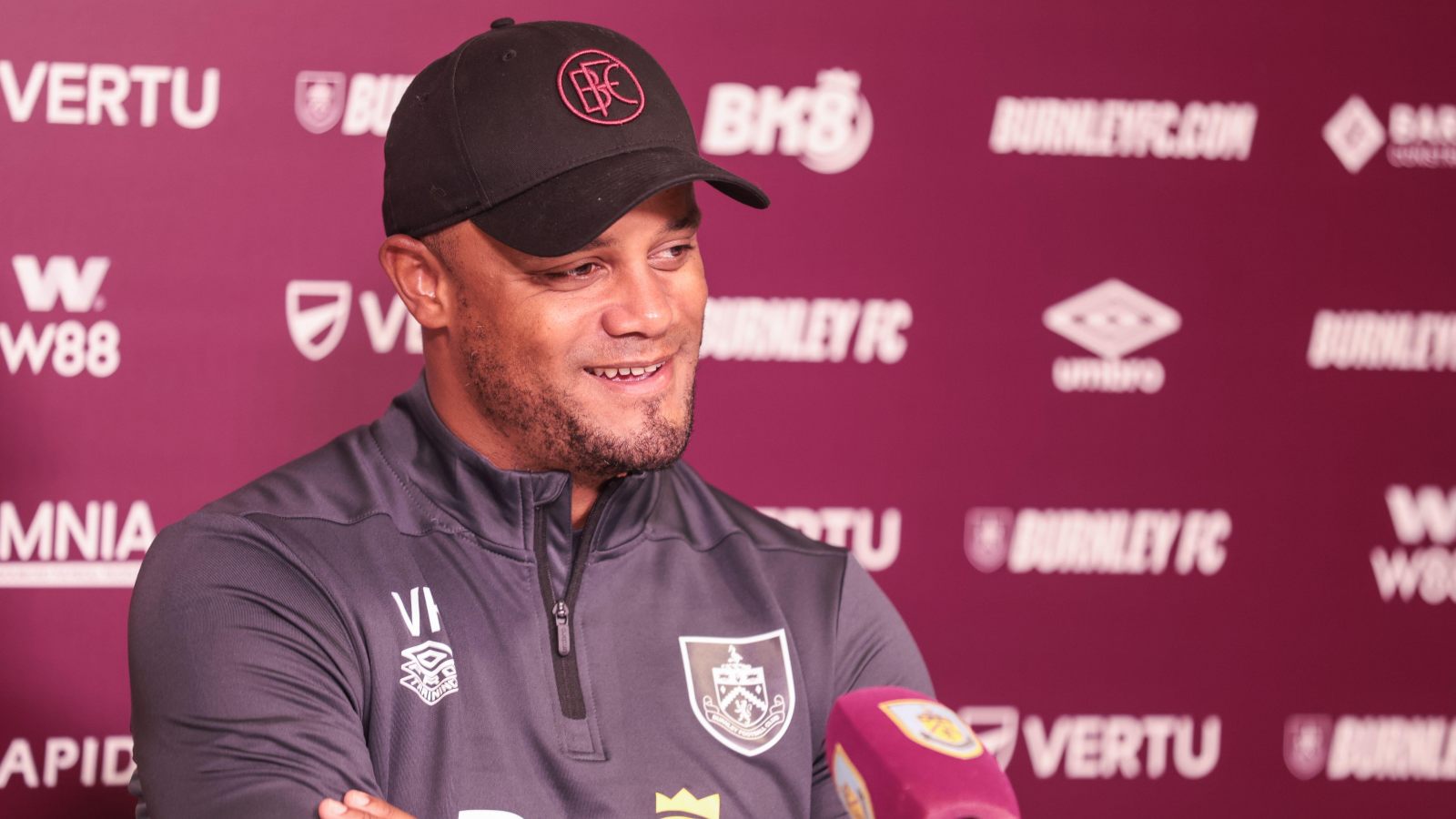Burnley boss Vincent Kompany during a press conference.