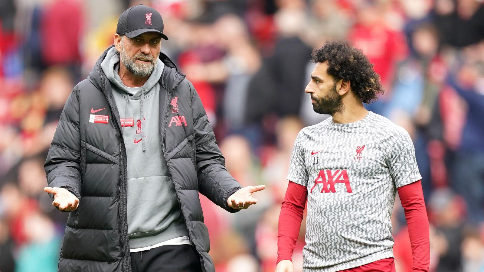 Liverpool boss Jurgen Klopp and Mohamed Salah
