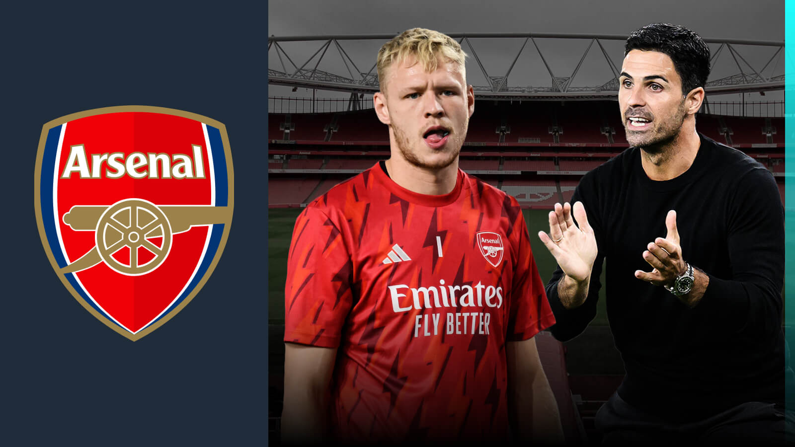 Arsenal goalkeeper Aaron Ramsdale and manager Mikel Arteta