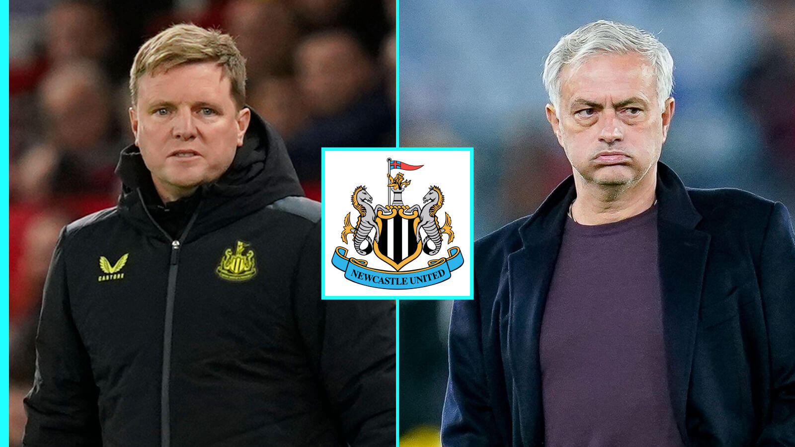 Newcastle boss Eddie Howe and Jose Mourinho