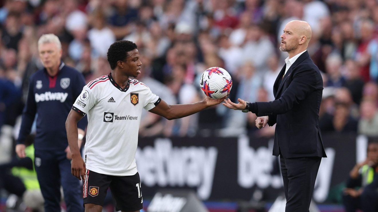 Man Utd duo Tyrell Malacia and Erik ten Hag