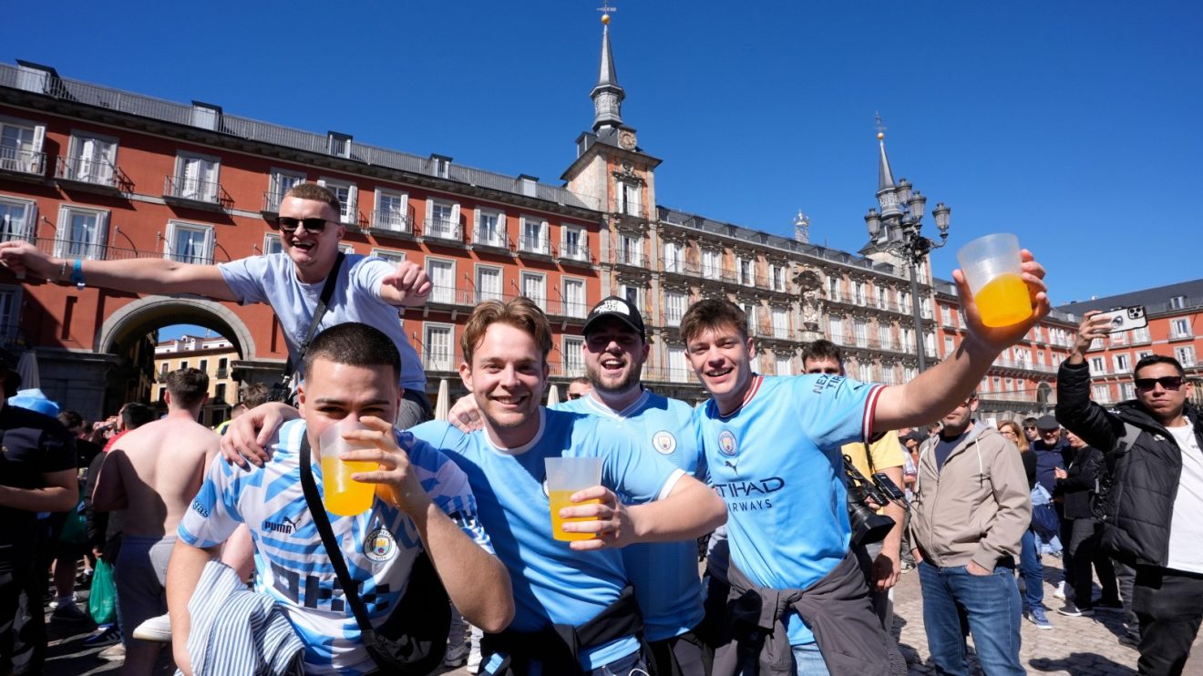 Manchester City fans in Madrid