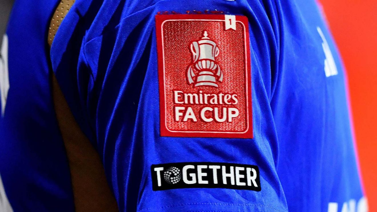 The FA Cup logo on a shirt sleeve