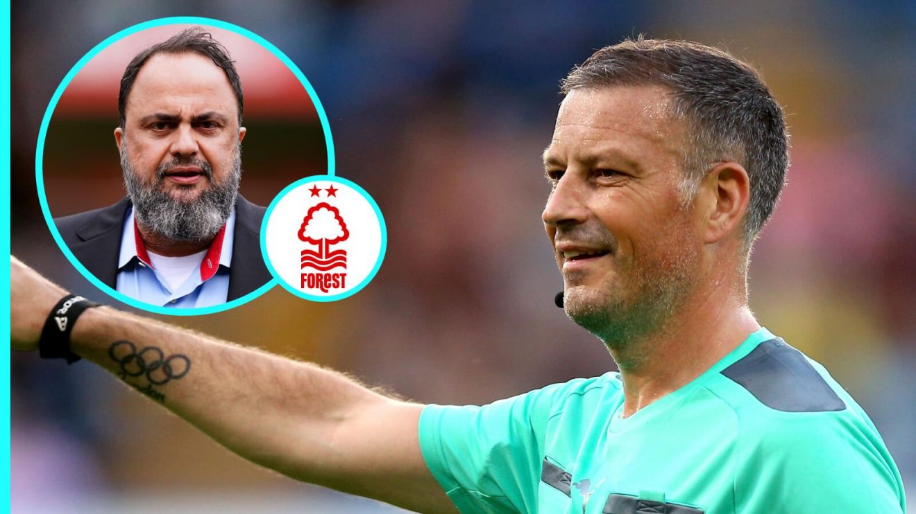 Nottingham Forest owner Evangelos Marinakis and referee analyst Mark Clattenburg