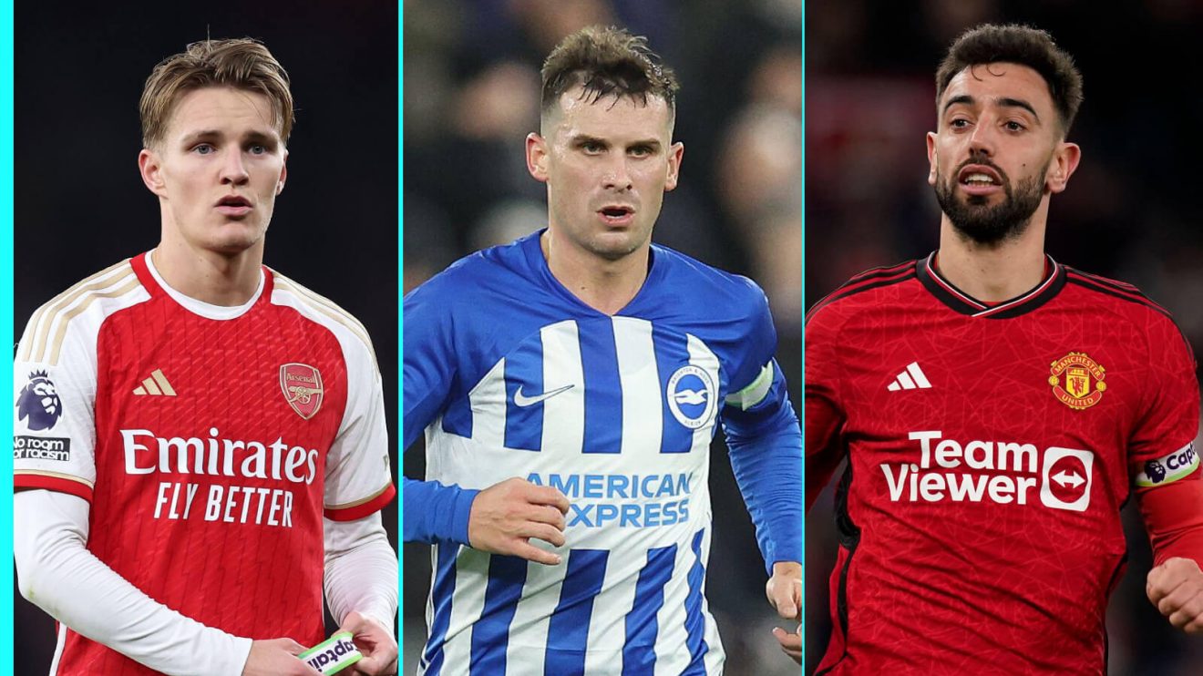 Martin Odegaard, Pascal Gross and Bruno Fernandes.