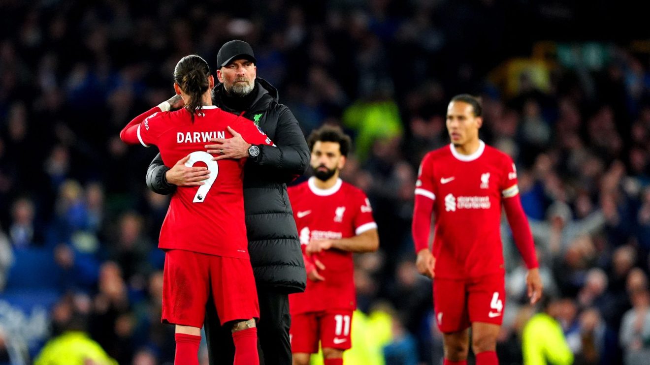 Liverpool boss Jurgen Klopp and Darwin Nunez