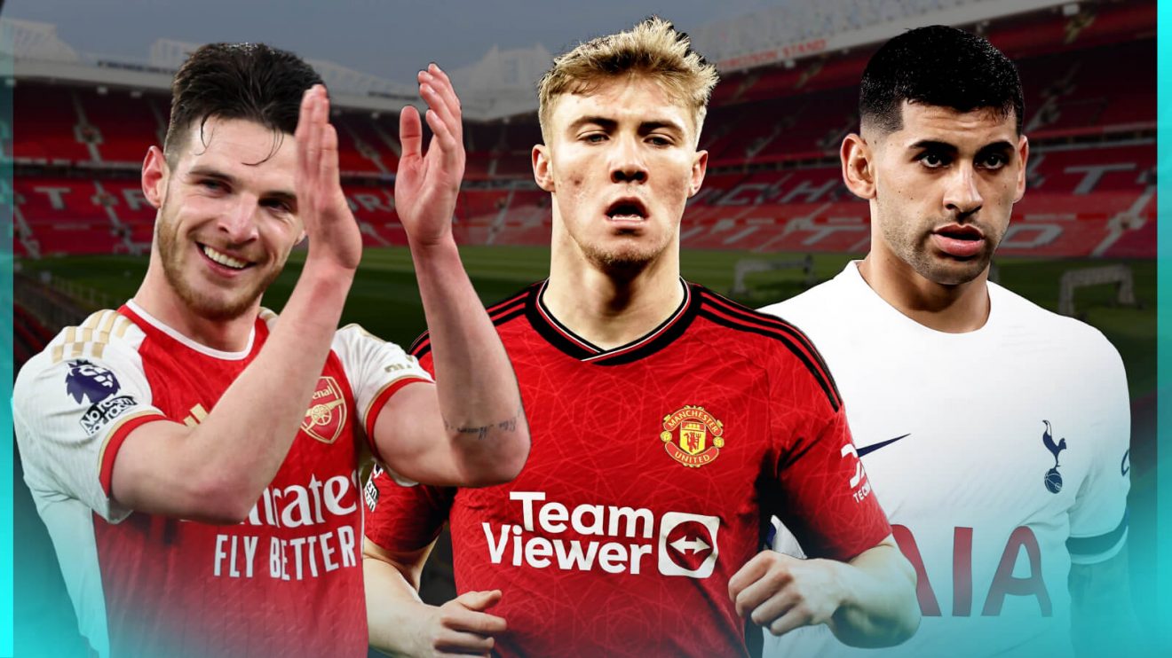 Declan Rice, Rasmus Hojlund and Cristian Romero