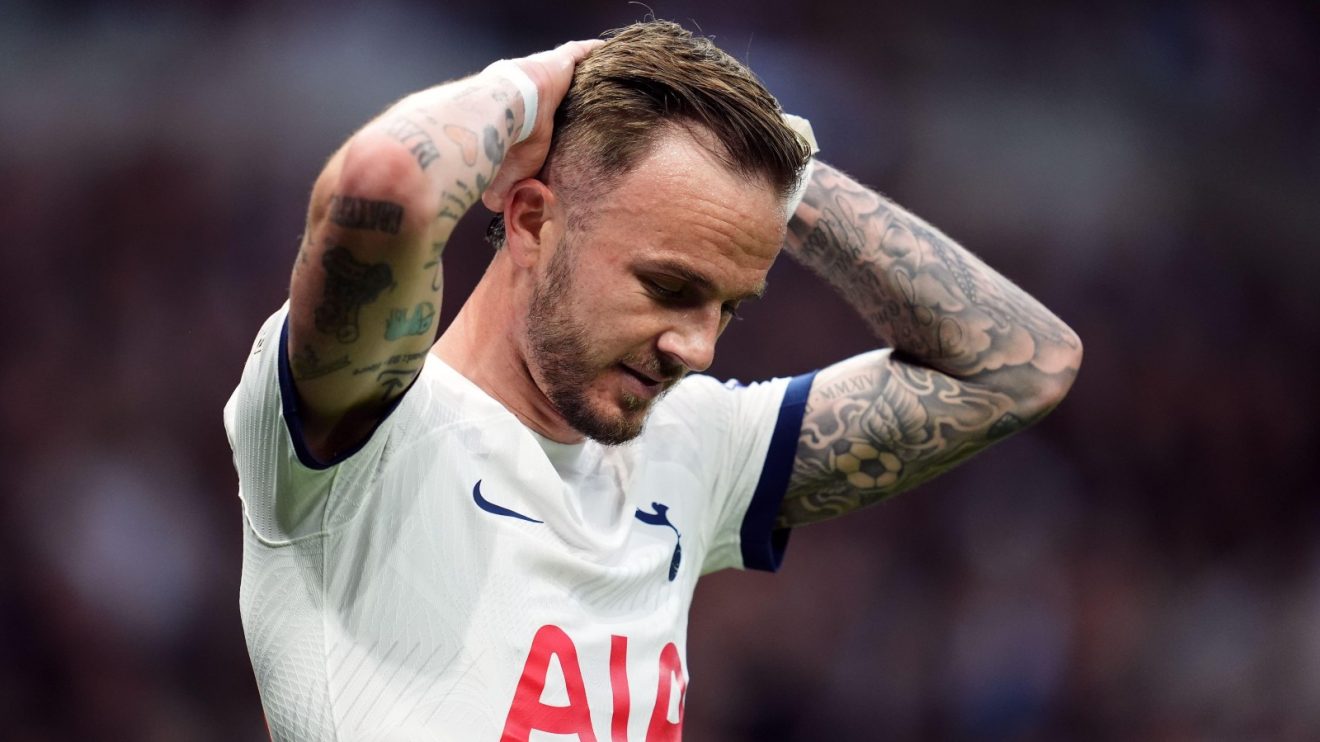 Spurs man James Maddison despairs