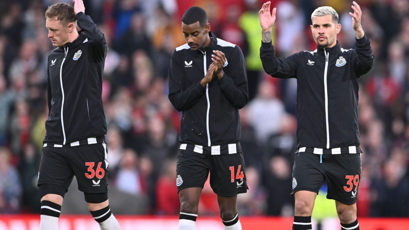 Arsenal-linked Alexander Isak, Bruno Guimaraes and Sean Longstaff before a match