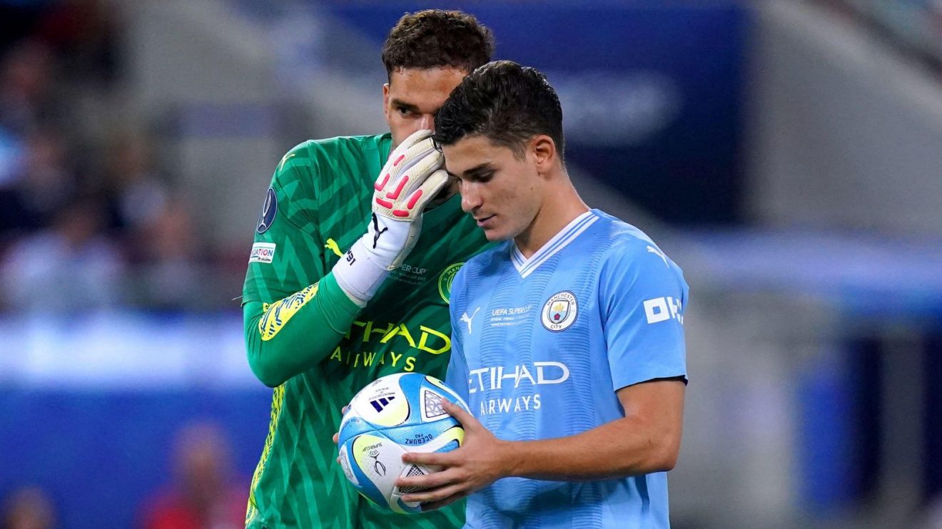 Man City duo Ederson and Julian Alvarez