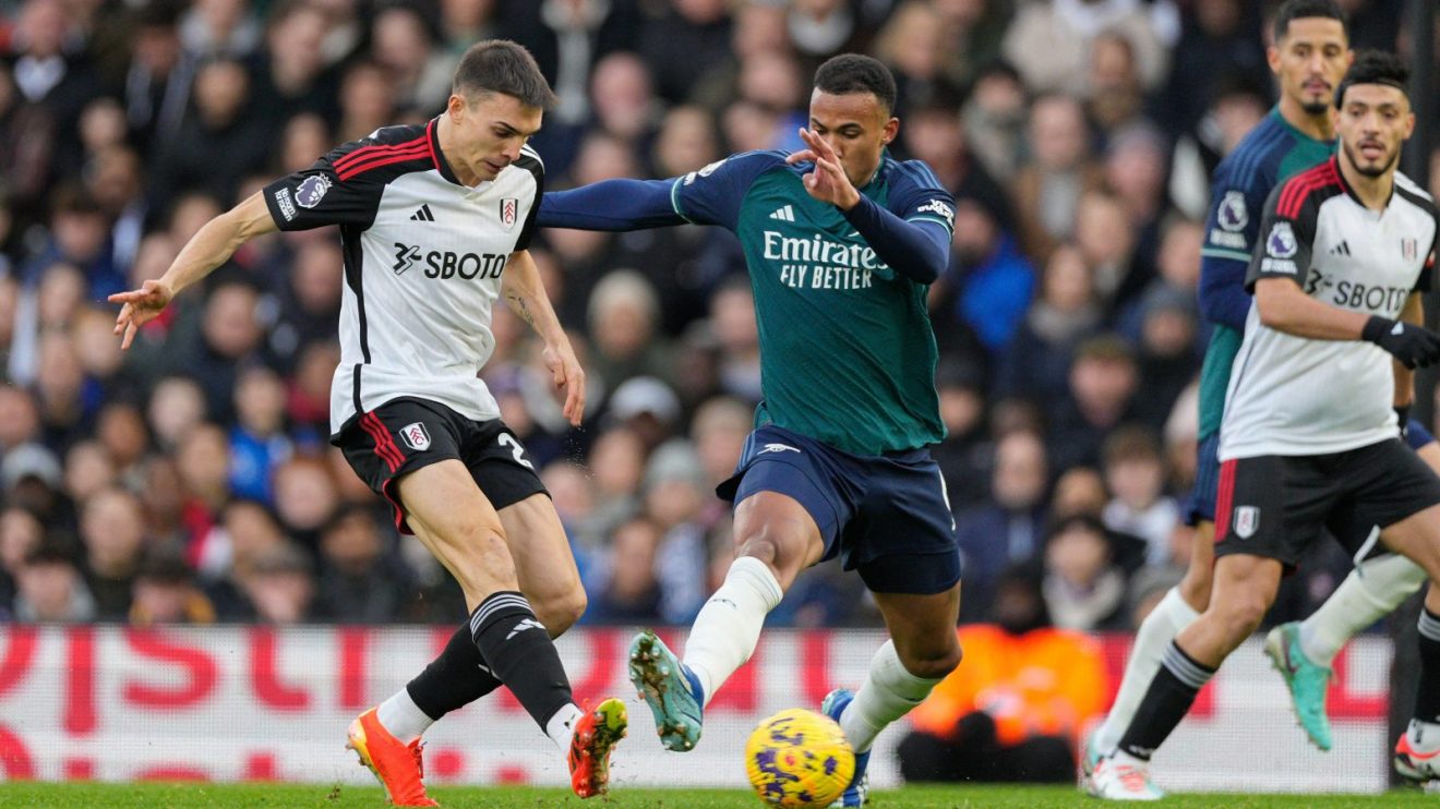 Fulham midfielder Joao Palhinha during a match against Arsenal