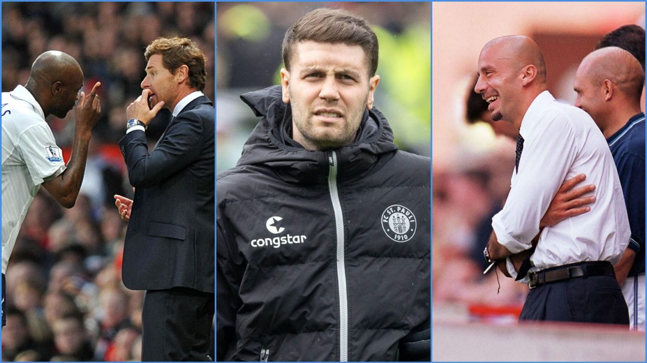 William Gallas and Andre Villas-Boas of Spurs, Brighton manager candidate Fabian Hurzeler and Chelsea coach Gianluca Vialli