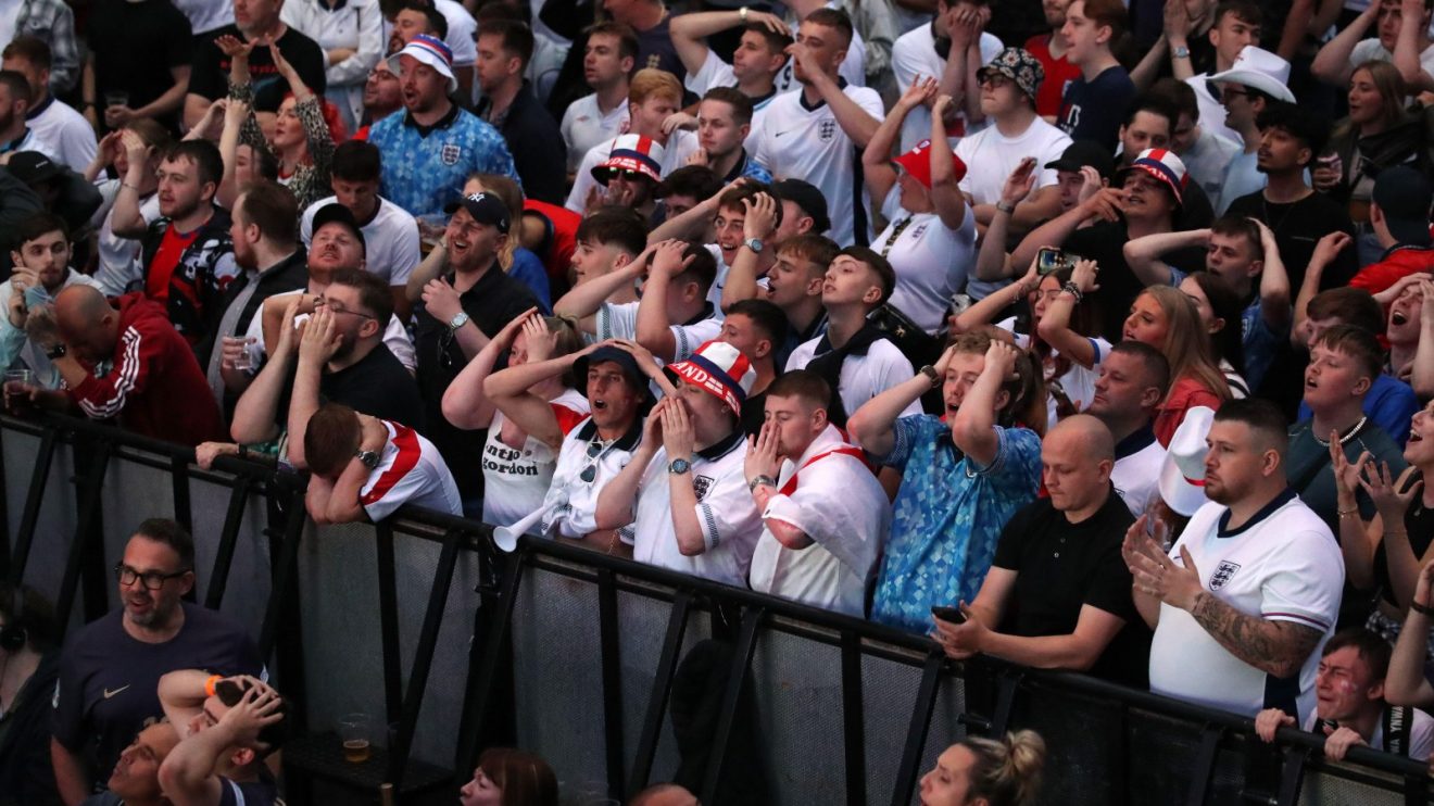 England fans react to missed chance v Slovenia