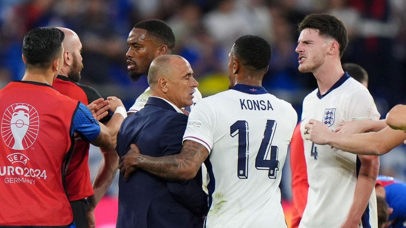 Slovakia boss reacts to Declan Rice bust-up and slams England tactic in ...