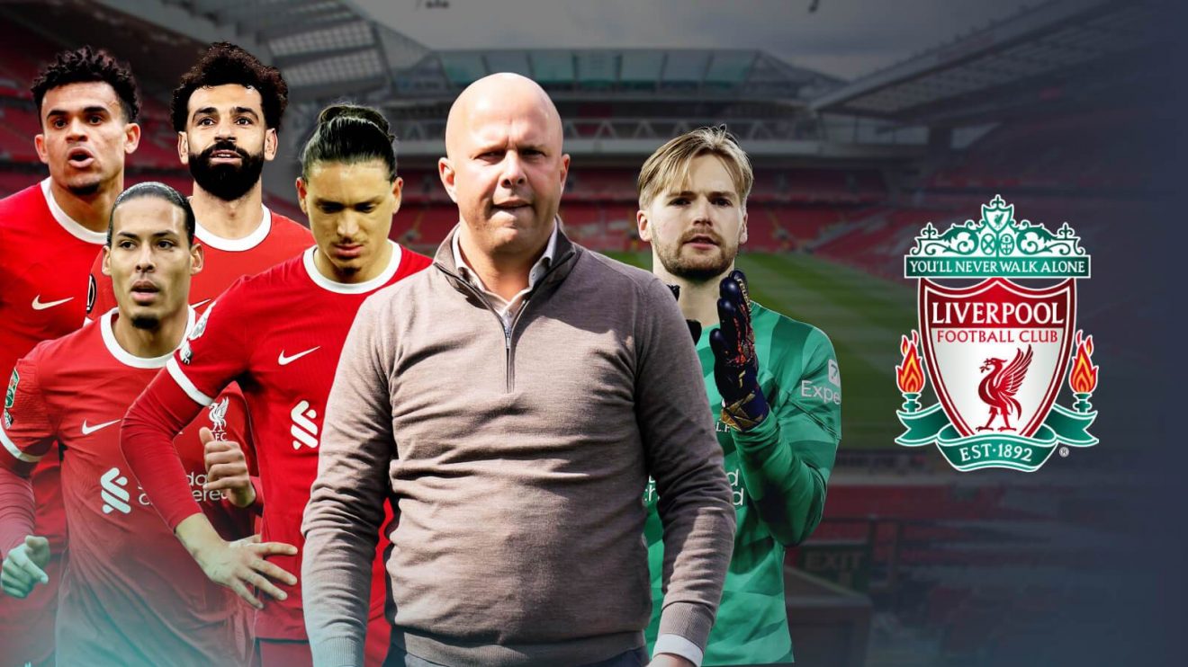 Liverpool players and Arne Slot