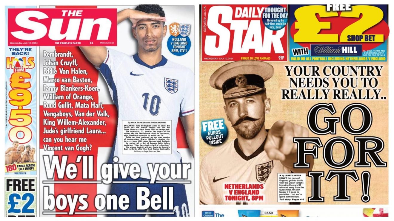 England front pages