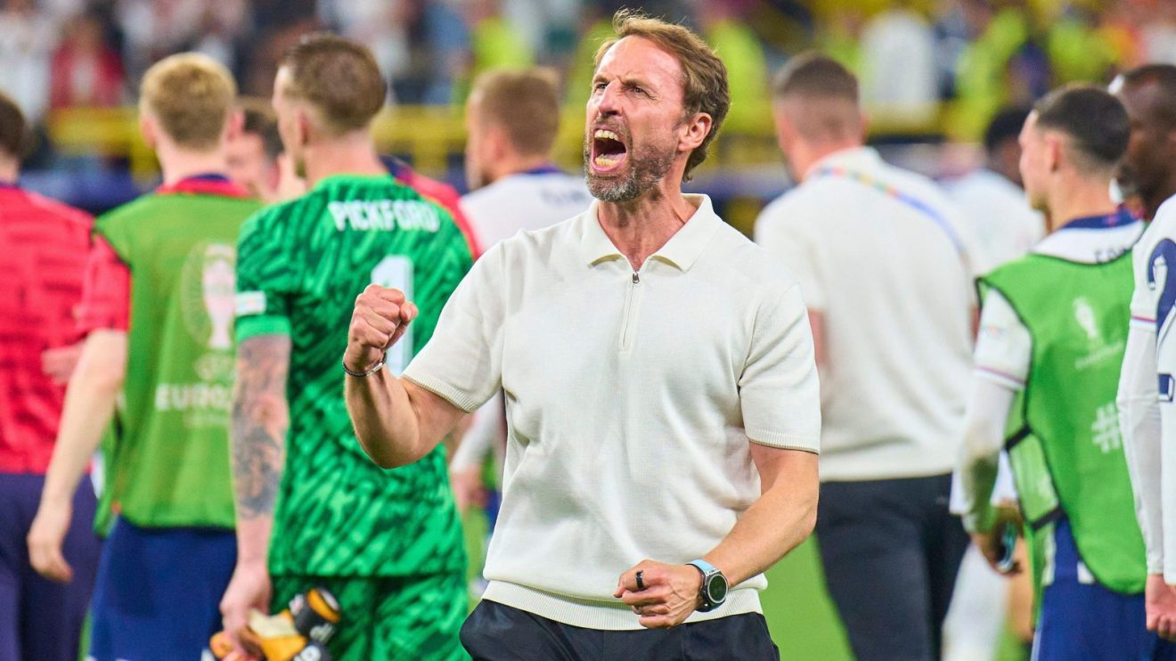Gareth Southgate celebrates