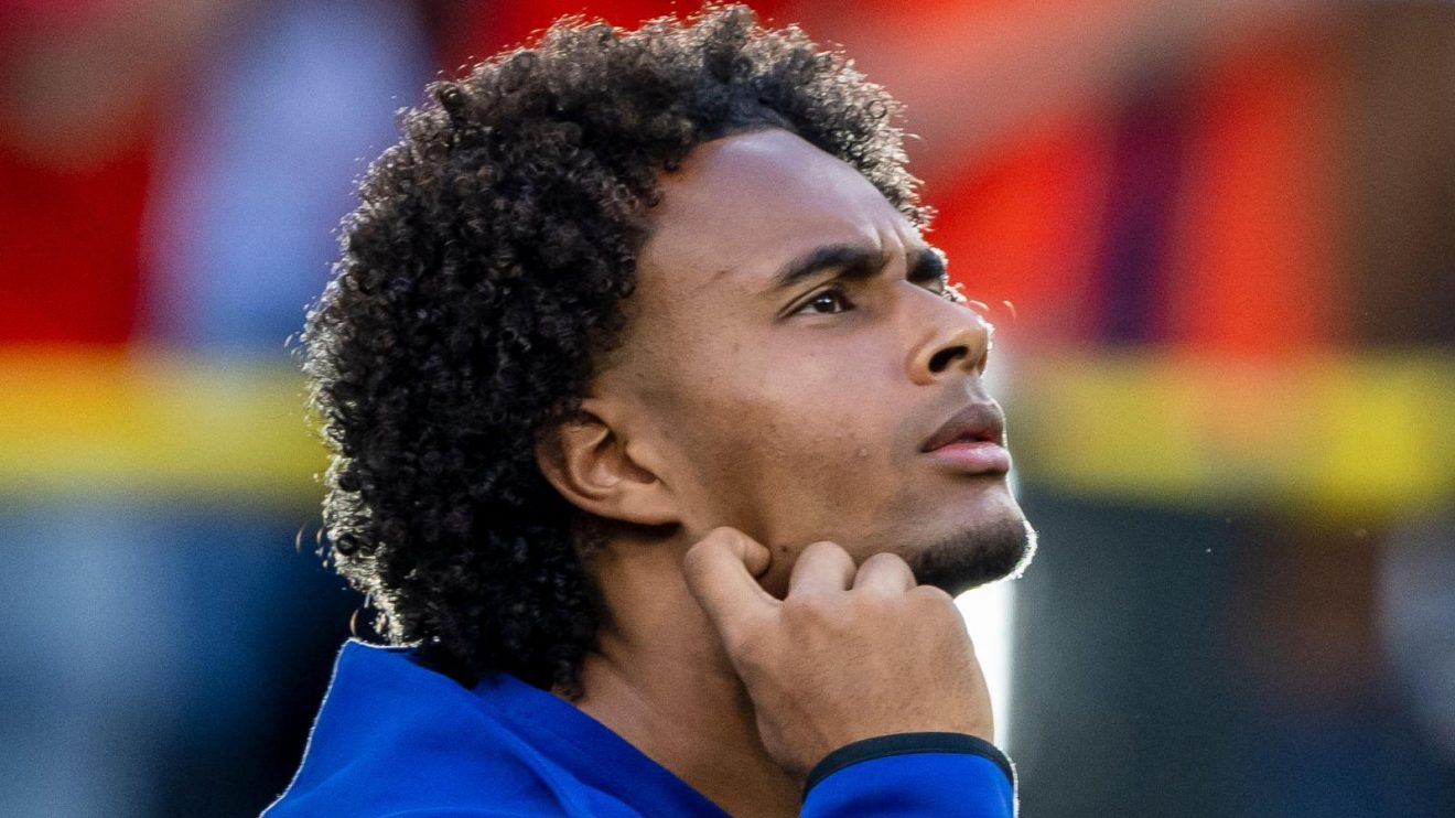 Man Utd target Joshua Zirkzee before a match between the Netherlands and England