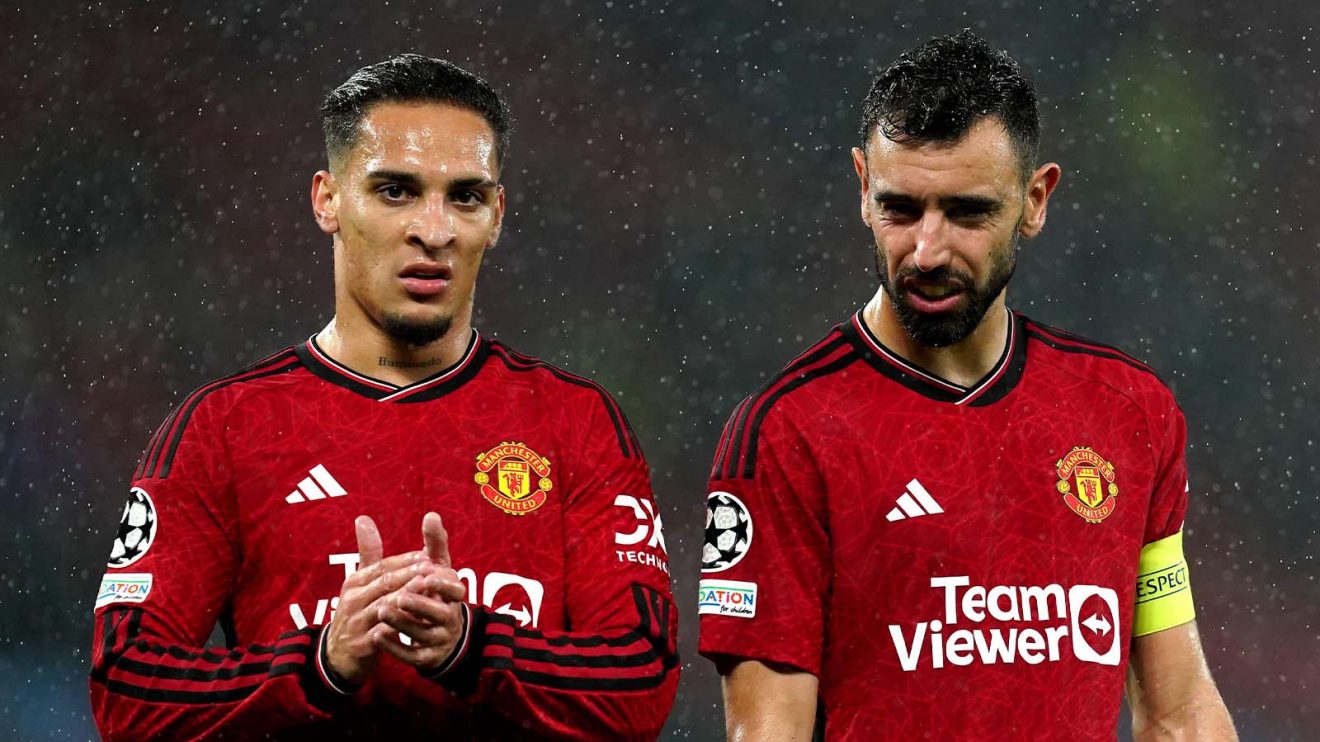 Antony and Bruno Fernandes of Man Utd
