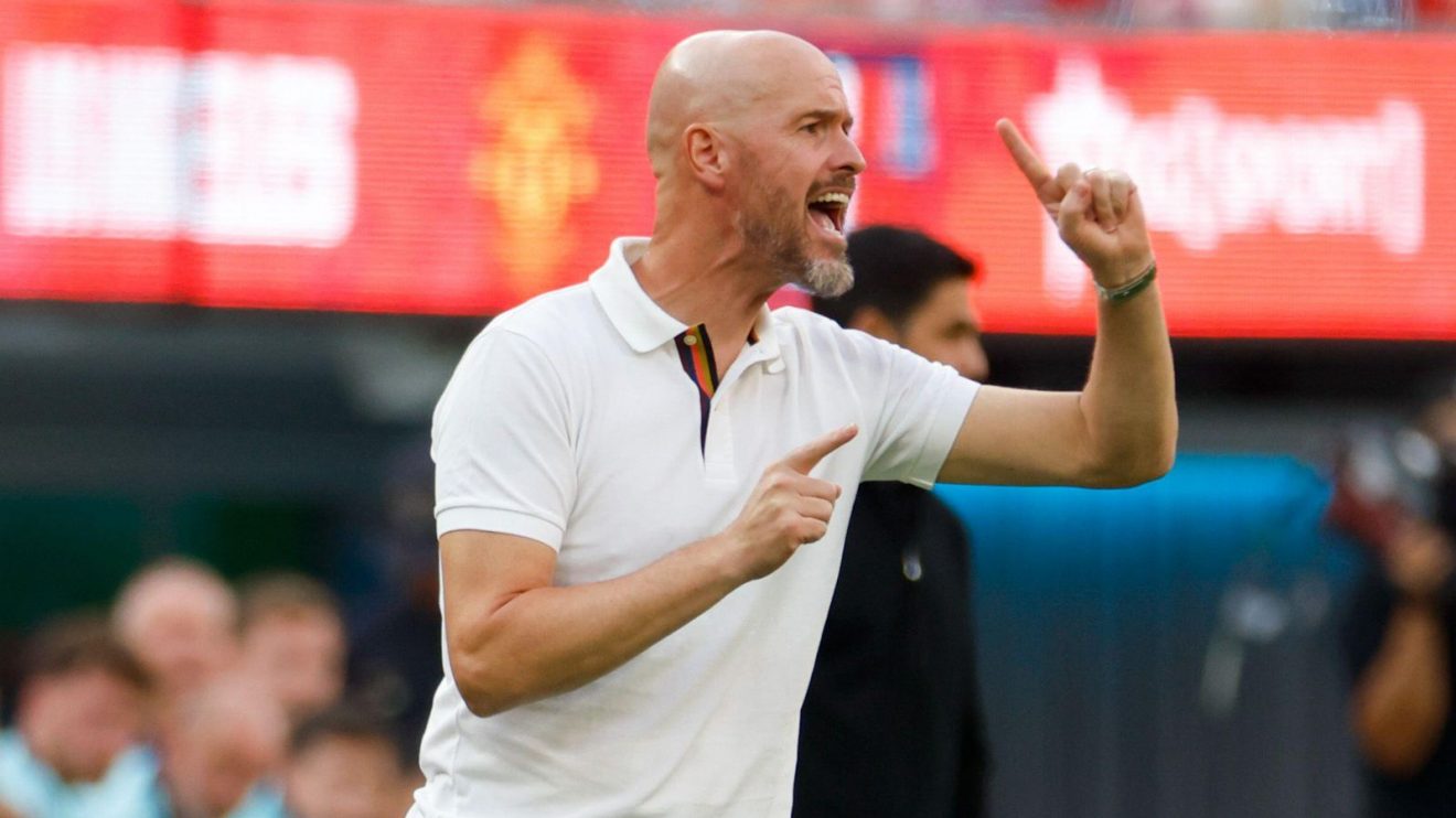 Erik ten Hag during a friendly between Man Utd and Arsenal