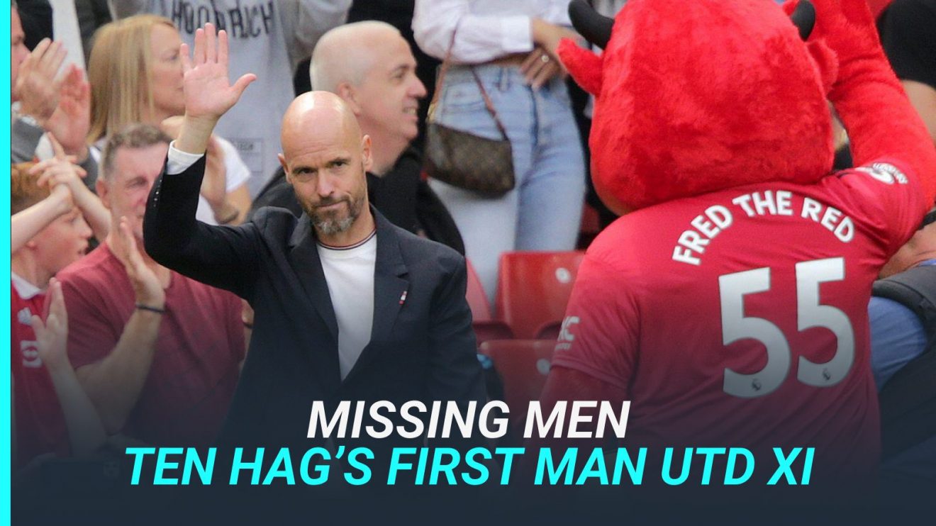 Erik ten Hag walks out at Old Trafford for the first time.