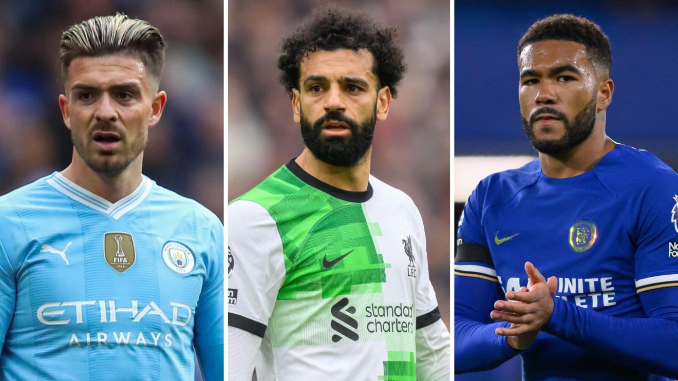 Reece James, Mo Salah and Jack Grealish