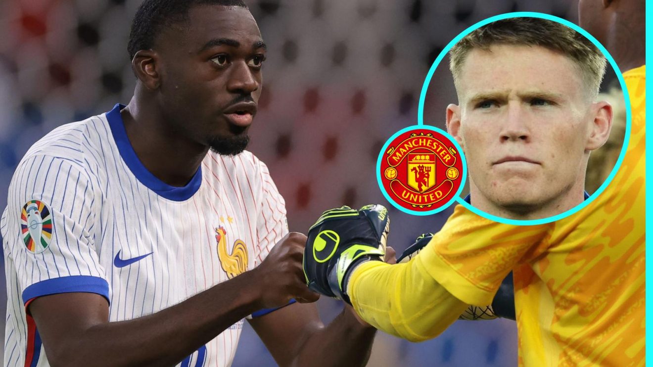 Man Utd midfielder Scott McTominay (top right) and France midfielder Youssouf Fofana