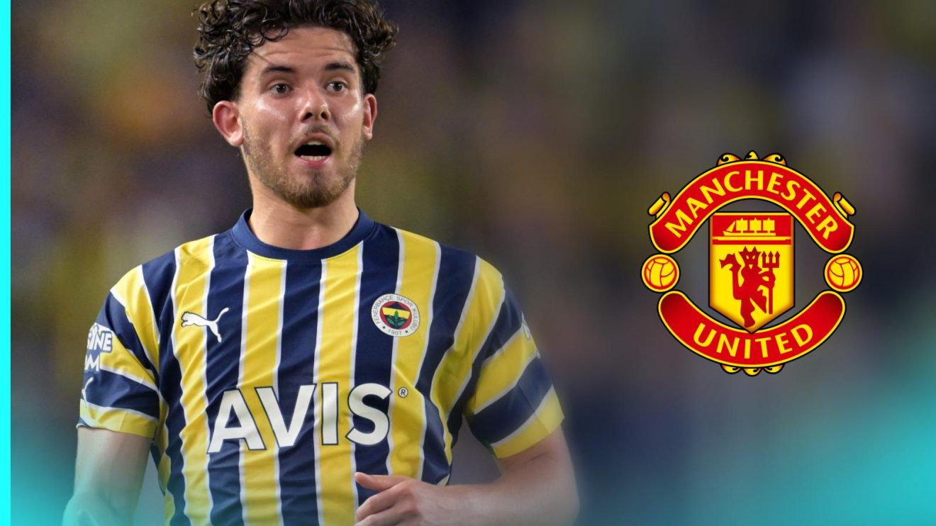 Ferdi Kadioglu with the Man Utd badge