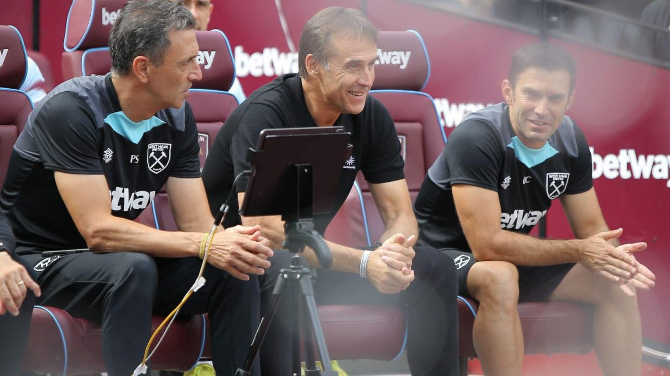 West Ham manager Julen Lopetegui before a match at the London Stadium